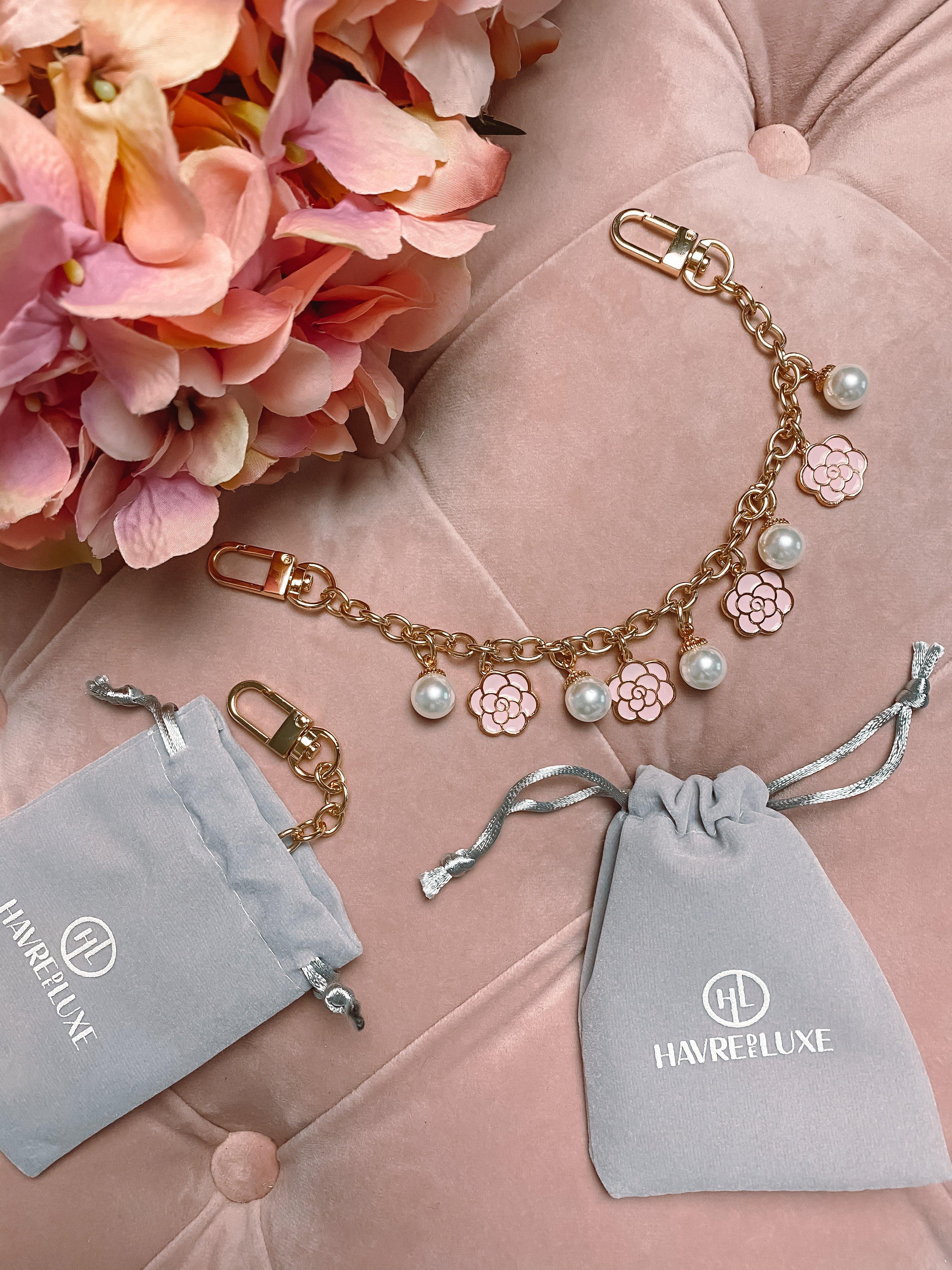 Rose Camélia Handbag Charm - Havre de Luxe